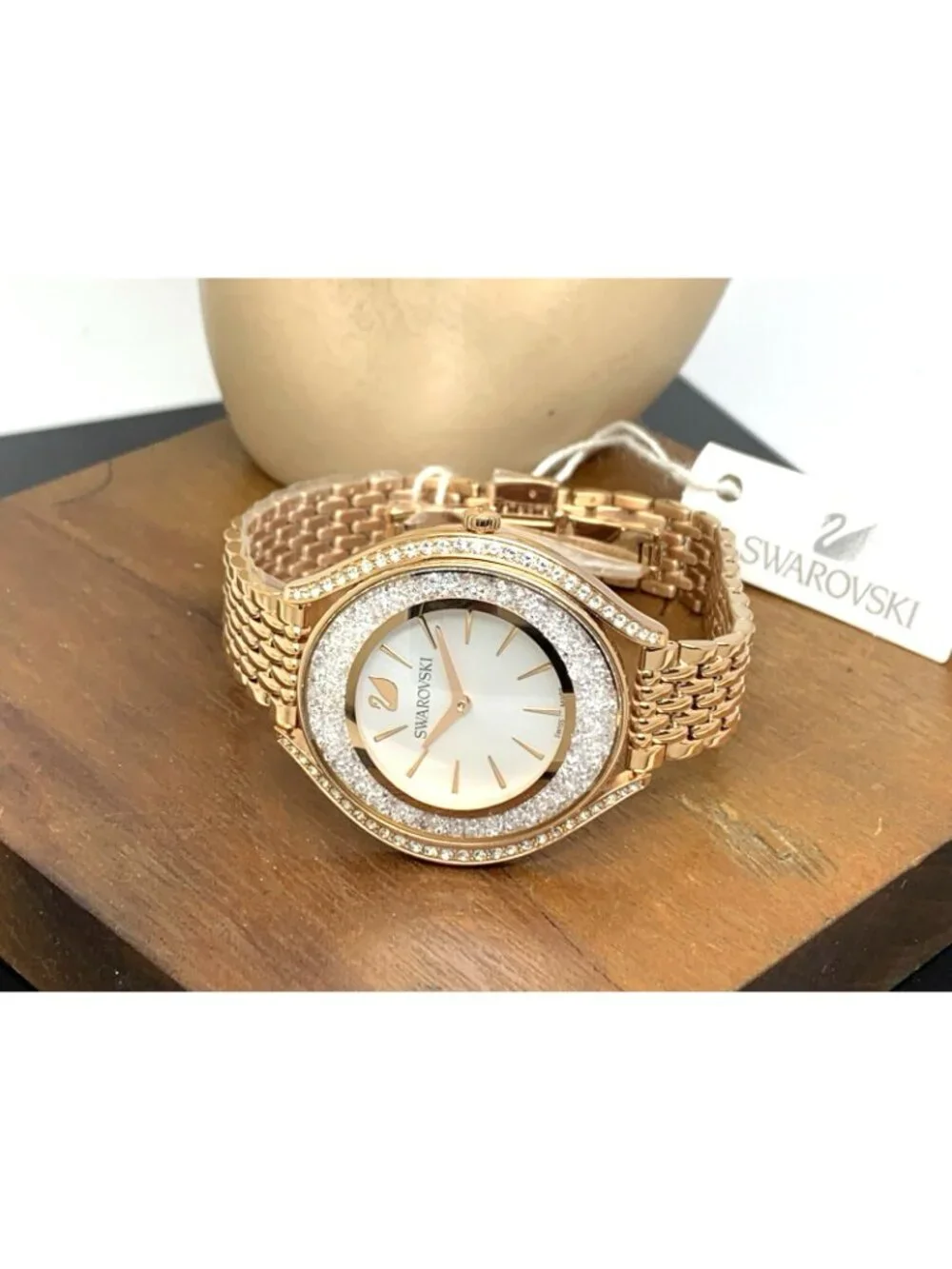 Swarovski Crystalline Aura Women's Watch Swiss Quartz Rose Gold Steel 36mm